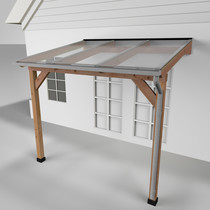 Westwood | Douglas Terrasoverkapping | Comfort | Helder | 306x250cm | Muuraanbouw